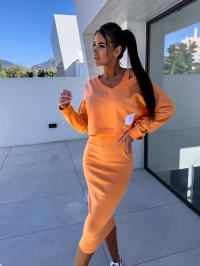 Laurine – Ensemble décontracté robe & sweat-shirt