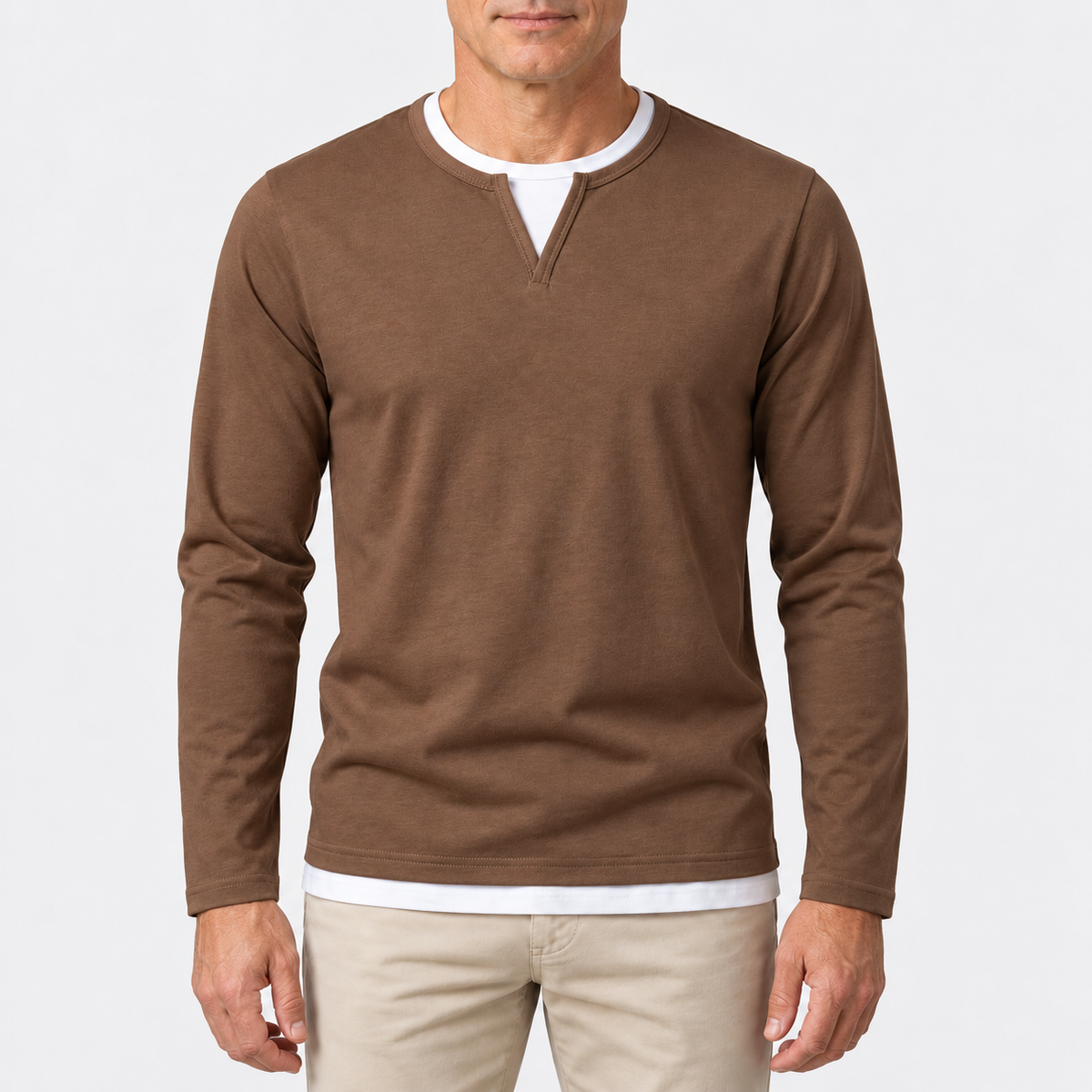 Owen Notch-Neck Knit Sweater