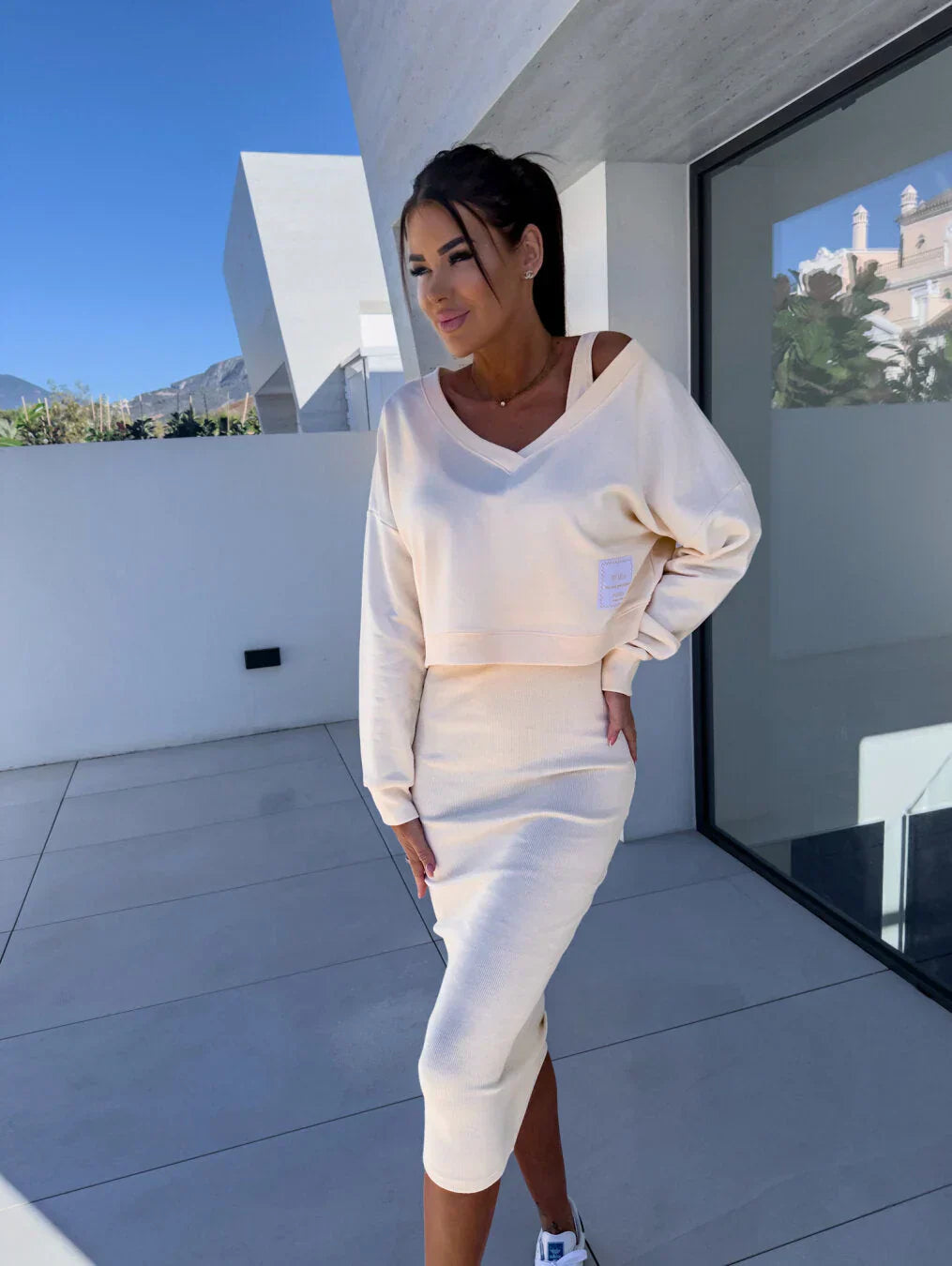 Laurine – Ensemble décontracté robe & sweat-shirt