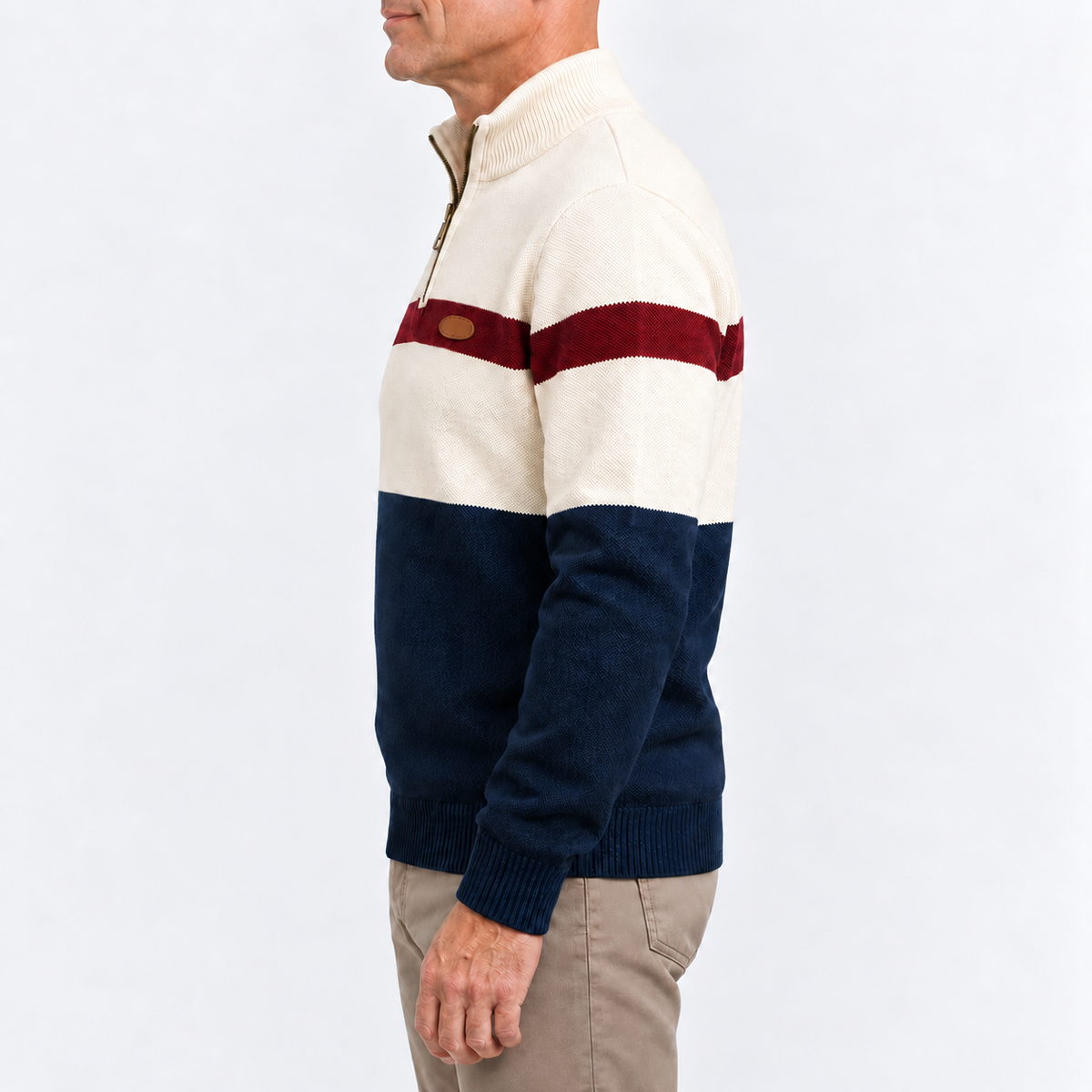 Henry Colour-Block Quarter-Zip Sweater